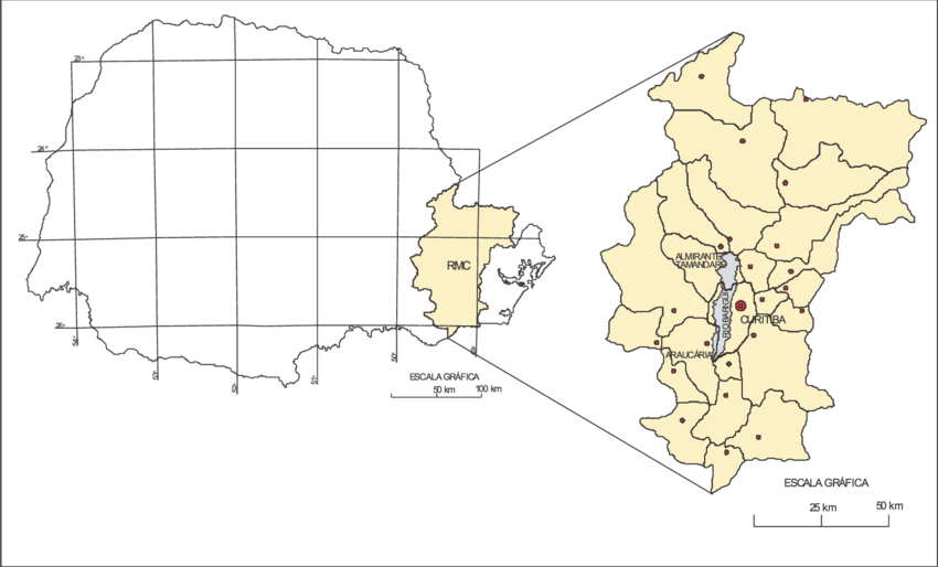 Localização da Bacia do Rio Barigui